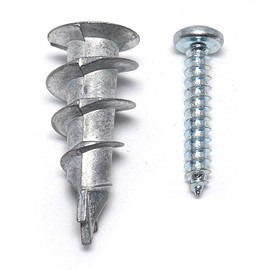 CONFAST Zinc Self-Drilling Drywall/Hollow-Wall Anchor Kit, 100 Pieces (50#8 Anchors+50 Zinc Plated Screws)