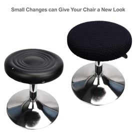 HuaLiSiJi Stool Cover Round 30-40 cm Cover Stool Round Elastic Stool Round Cover Washable Easy Care Soft and Durable for Round or Square Squats (Pack of 4) Black