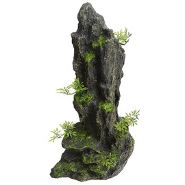 AnRui Aquarium Decorations Large and Tall Mountain View Stone Betta Hideout Fish Tank Accessories Decor Cute Tree Rock Cave Landscape for Turtles, Fish to Play, 14.4inch