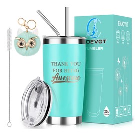 Thank You Gifts for Women, Employee Appreciation Gift, Office Gift for Female Coworkers Manager Boss Lady, Leakproof Stainless Steel Insulated Tumbler with Lid and Straw | 20oz (Mint)