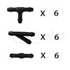 Amavoler Universal Windshield Wiper Hose Connector. (6 T+ 6 Y+