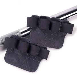 SUJAYU Leather Weight Lifting Gloves, Lifting Grips Weightlifting Gloves for Men Women, Weight Glove Gym Glove for Weightlifting Deadlifts Exercise (Dark Grey)