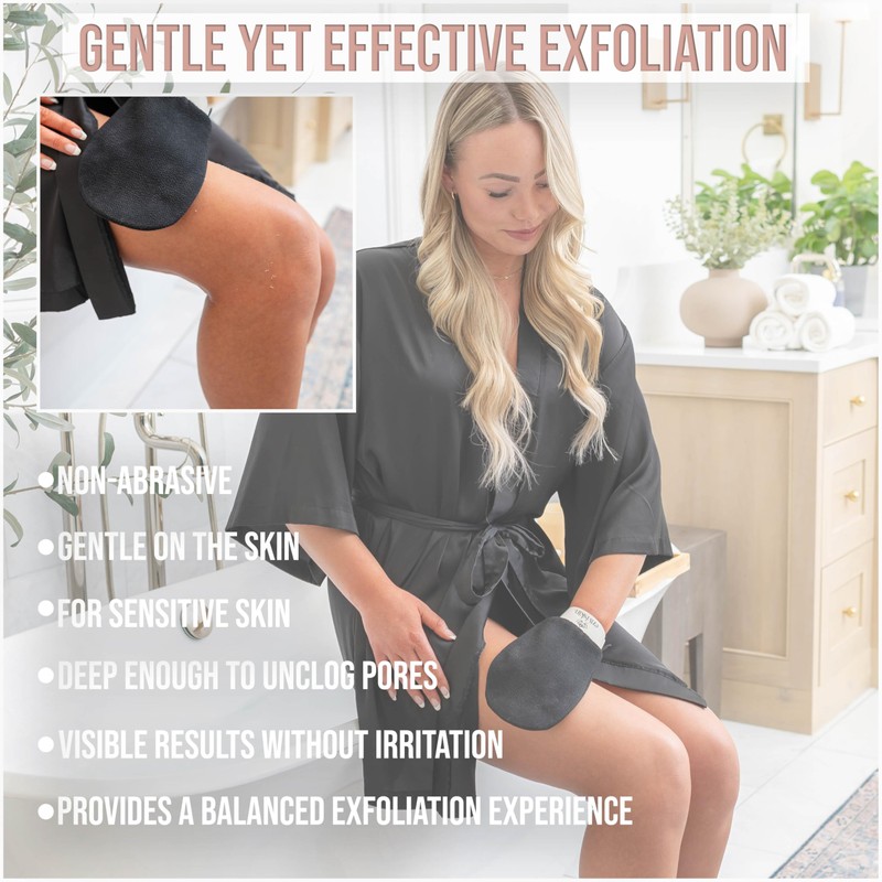 Enviskin Dermaglow Deep Exfoliating Gloves- Black