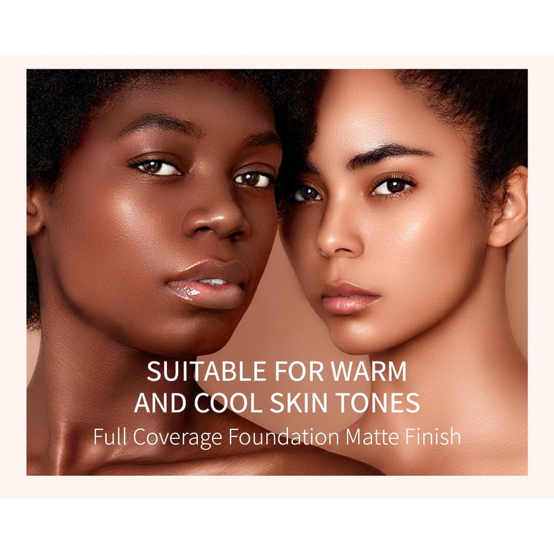 Nekoogirl Foundation,Matte Foundation Concealer Full Coverage,Natural,Oil-Control &Waterproof Foundation Makeup For