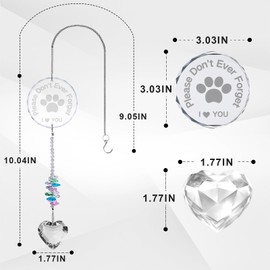 hanvate Pet Memorial Suncatcher, Dog Memorial Gifts for Loss of Dog, Pet Loss Sympathy Gifts, Thoughtful Dog Cat Remembrance Bereavement Crystal Sun Catcher