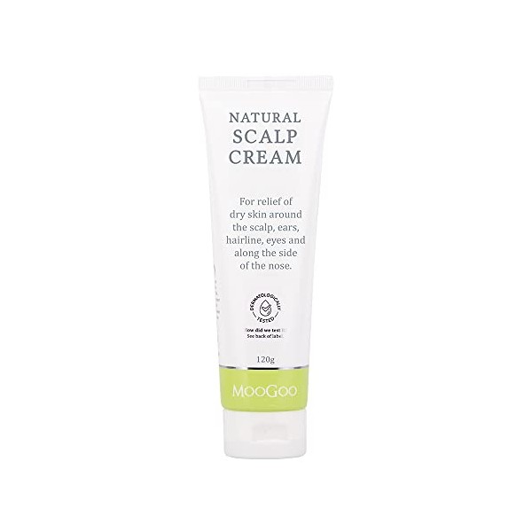 MooGoo Natural Scalp Cream - 120g - For relief of dry skin around the scalp, ears, hairline, eyes, and along the side of the nose
