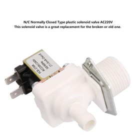 Valve, 3/4 Thread Solenoid Valve AC 220 V N/C Normally Closed Electric Plastic Solenoid Valve for Ice Maker