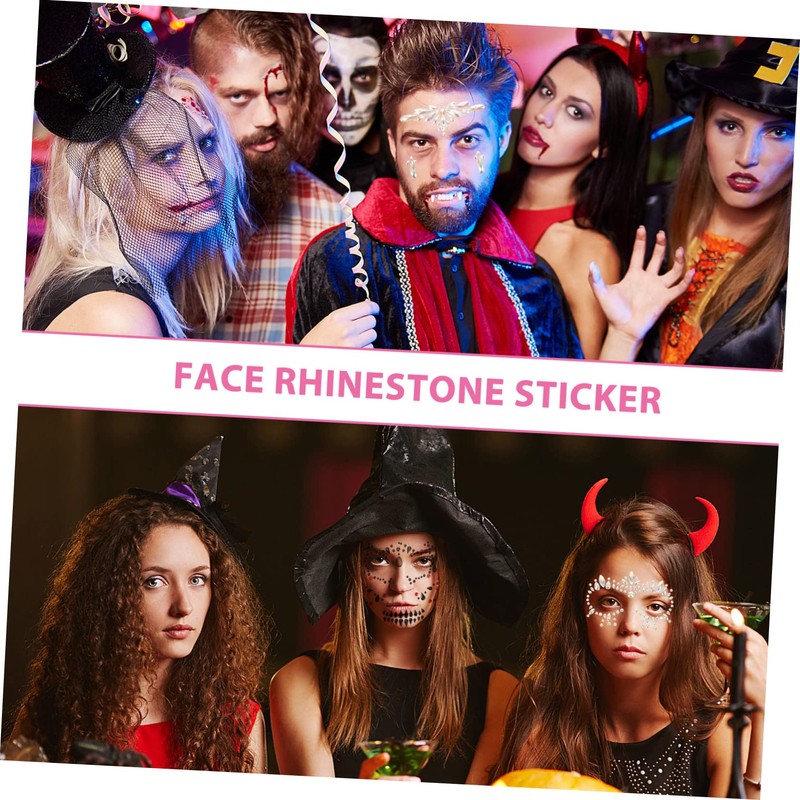 Beavorty 2sets Fluorescent Rhinestone Face Gems Carnival Gems for Face