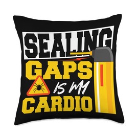 Bug Killer & Pest Controller Employees Designs Pest Control Technician Design for Exterminator Specialist Throw Pillow, 18x18, Multicolor