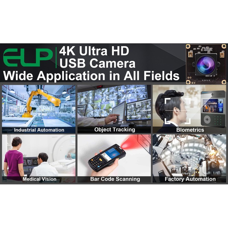 4K USB Camera ELP Camera Module with Mic for Computer