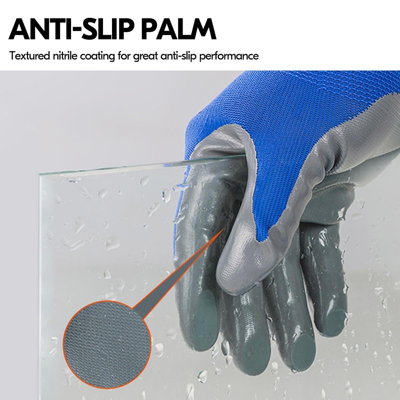 Vgo... 10pairs Safety Work Gloves Nylon with PU Nitrile Coated