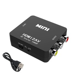 APICH Adaptador HDMI a RCA AV, Convertidor HDMI a RCA AV (Negro)