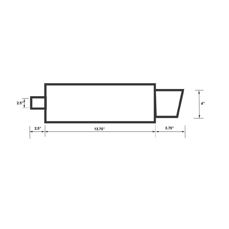 NETAMI NT-2109 Polished Muffler (Hi Stainless Steel Performance 4" Slant