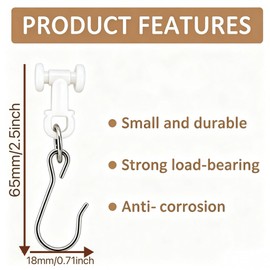 30 Pack Stainless Steel Curtain Metal Curtain Track Hooks