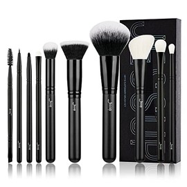 Jessup Brochas para Maquillaje 10pcs Set Pinceles Maquillaje para Base en Polvo Rubor Contorno Bronceador Corrector Sombra de Ojos Mezcla de Cejas Delineador de Ojos Spoolie T323