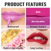 Oulac- Lápiz labial líquido morado mate para mujer, lápiz labial