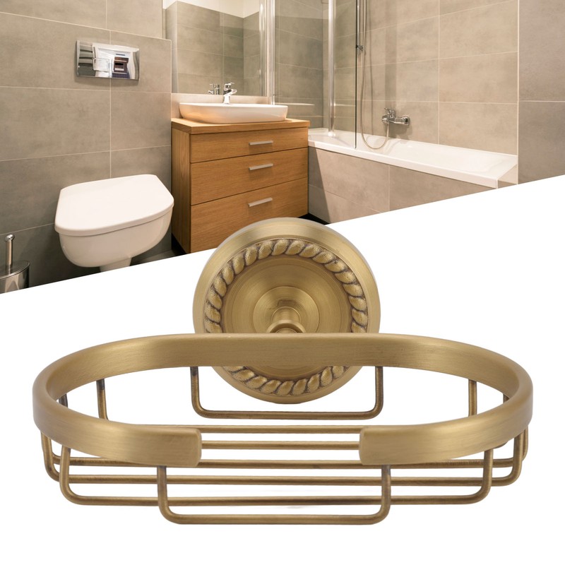 Soap Dish Wall Mounted Twisted Pattern Soap Holder Copper Stainless