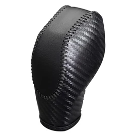 RAGBUSCLE Car Gear Stick Shifting Knobs Leather Cover Shifter Lever, Compatible with Ford Fusion Fiesta Focus Transit Van Escape Edge Review Connect, Carbon Fiber Black Stitching