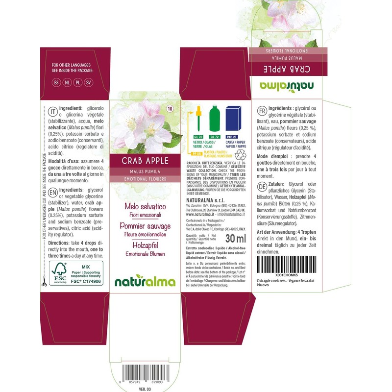 Crab Apple or Crab Apple (Malus pumila) Emotional Flowers or