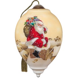 Ne’Qwa Art by Precious Moments Down Through The Chimney Hazel Lincoln Hand-Painted Blown Glass Ornament, Holiday Décor, Christmas Tree