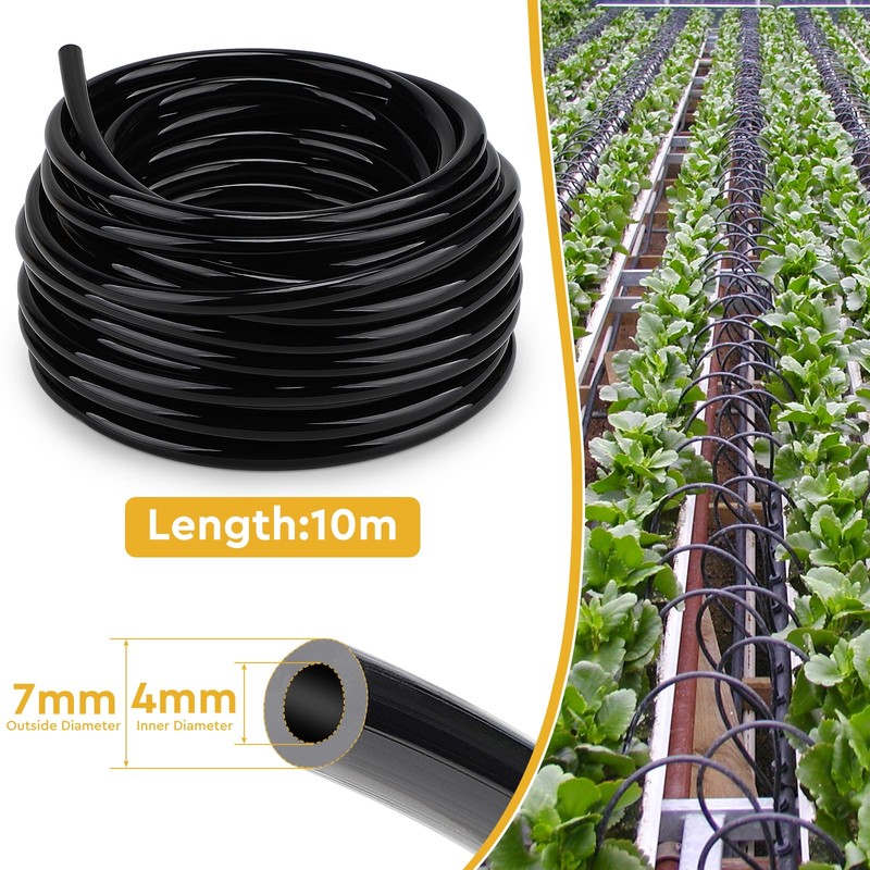 EFUTURETIME Bewässerungsschlauch Tropfschlauch 4mm Beregnungsschlauch Bewässerung 10m, Tropfbewässerung Micro Drip