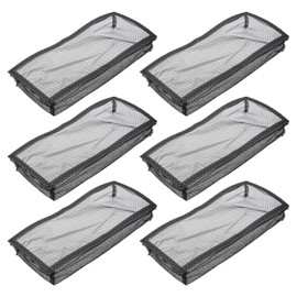 YOKIVE 6 Pcs Floor Vent Covers Net, Floor Register Cover Catcher PVC Mesh Air Vent Screen Filters, Great for Home Floor, Wall, Ceiling, Catch Debris Hair Dust (Black, 10-Inch x 4-Inch)