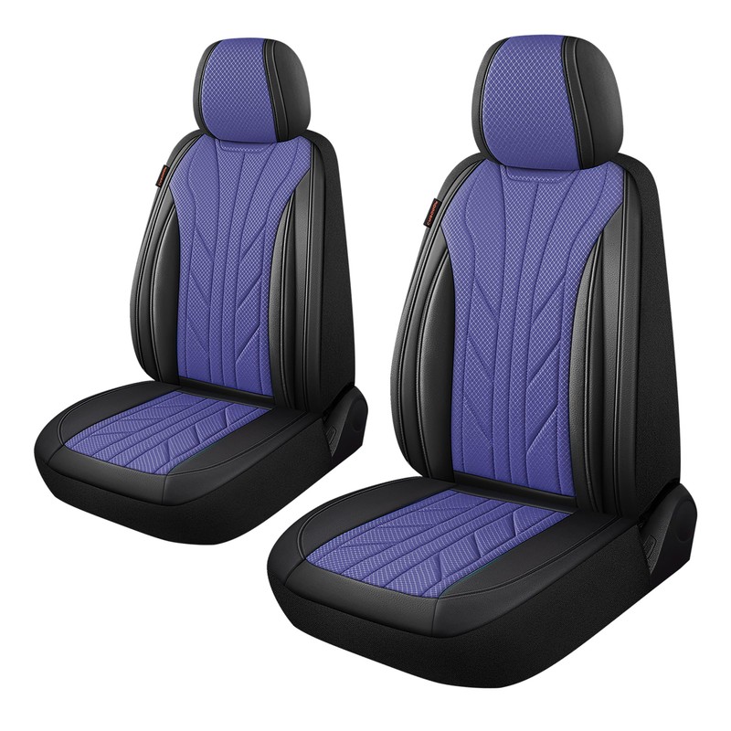 CAROMOP Breathable Cloth Fabric Car Seat Covers 2 Front Seats,Faux