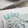 Mint Blue Heart Nail - Alcohol Swap 2p / 민트블루하트
