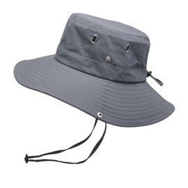 Sireck Fishing Hat for Men Women, Wide Brim Summer Safari Hat, UDF 50+ UV Protection Sun Hats, Bucket Hiking Beach Hat Gray