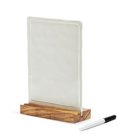 DEMDACO Write On Classic White 9.5 x 7 Wood and Stoneware Dry Erase Memo Board