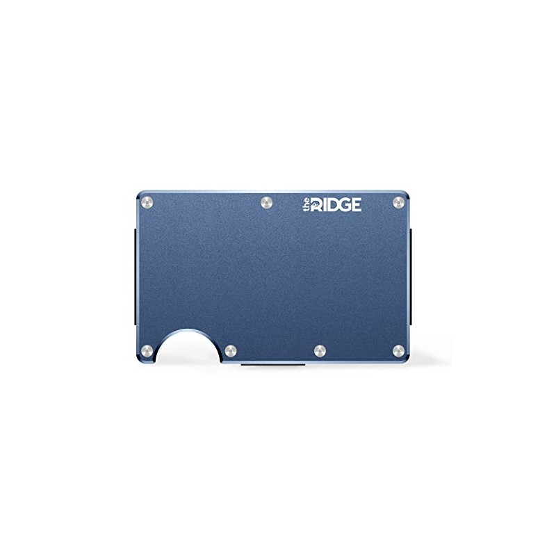 The RIDGE Thin Wallet Money Clip Aluminum (Navy x Silver)