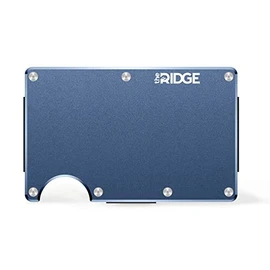 The RIDGE Thin Wallet Money Clip Aluminum (Navy x Silver)