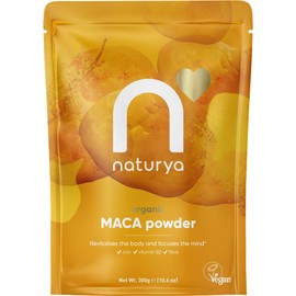 Naturya Organic Maca Powder, Rich in Riboflavin and Iron, Supports Energy and Immunity, Sweet Malty Flavor, Gluten-Free, Vegan, Kosher - 300g