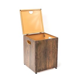 Modern Imitation Wood Grain Iron Propane Tank Cover – Stylish Backyard & Indoor Decor | Versatile Coffee Table & Plant Stand | Durable 20LB Tank Storage Solution