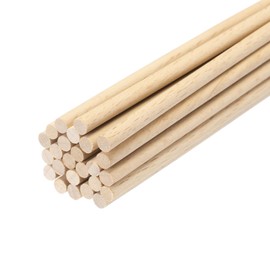 Sourcing Map Beech Wood Craft Sticks, Round, 25 Pack, 1/8" x 8" Dowel Rods for DIY Crafts, Fairy House, Home Decor