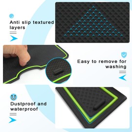 CDEFG Compatible with Vauxhall Mokka B/Mokka-e EV 2021 2022 2023 2024 Rubber Mats, Non-Slip Mats Centre Console Anti-Slip Cup Holder Rubber Mat Armrest Storage Pads Door Slots Accessories (Green)