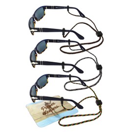 Eyeglass Retainer & Sunglass Holder By Peeper Keepers Supercord Adjustable, Assortment(4), 3pk mix | w/Microfiber Cloth, Screwdriver