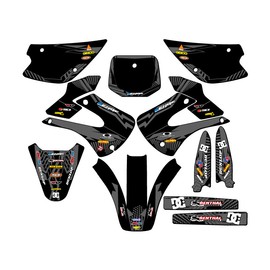 Senge Graphics Inc 2001-2013 KX 100 MAYHEM Black Senge Graphics Kit Compatible with Kawasaki - Complete Kit, 16/19