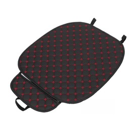 Partuto 1 Pc 48.5x60.5cm Universal Car Seat Cushion - for Car Travel Driving Seat Protection Pad Cover Anti-Slip - Faux Leather Black Red