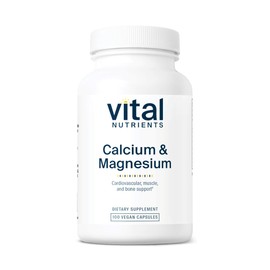 Vital Nutrients  Calcio y magnesio (225 mg  75 mg)  Soporte cardiovascular, muscular y hueso  100 cápsulas vegetarianas por botella                   