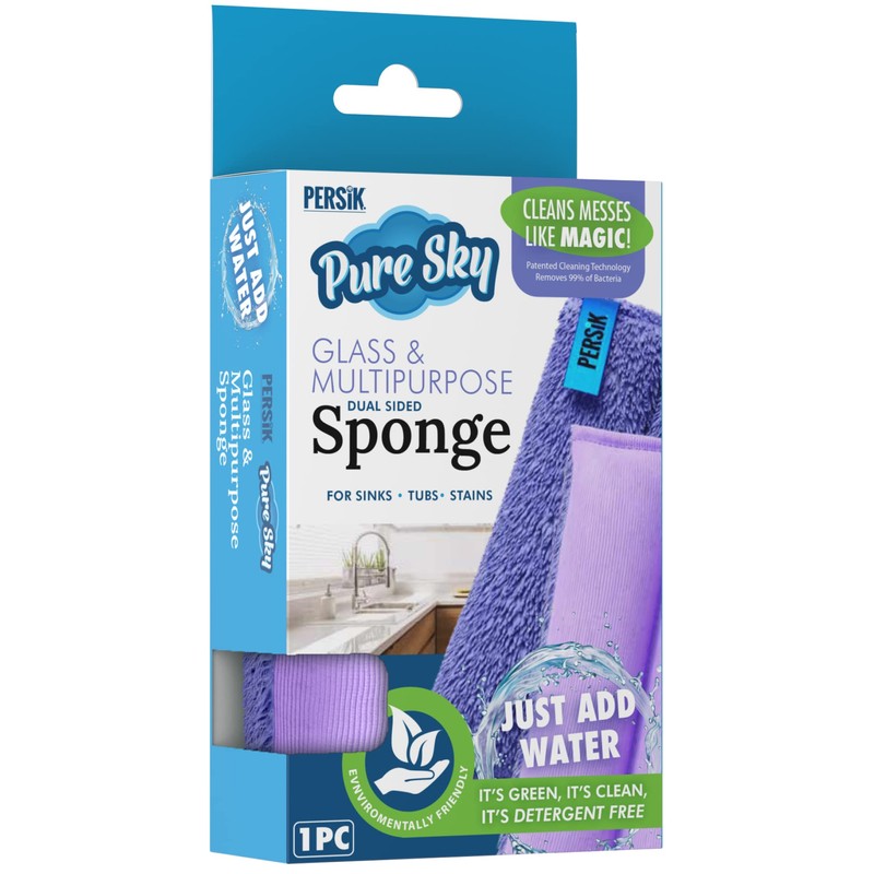 Pure-Sky Ultra Microfiber Cleaning Sponge – 2-in1, Combination for Glass