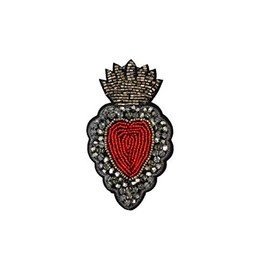 A Piece of Heart Embroidered Beads Rhinestones Applique Motif Hand Craft sew on Beaded Patch Motif Applique (03)