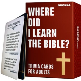 QUOKKA Bible Trivia Game for Adults – 500 Bible Questions for Christians – Fun Christian Trivia Card Games for Adults & Family – Religious Gifts for Men and Women - 4 Rich Categories to Learn and Play