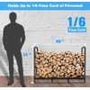 Tikimilor 4ft Firewood Rack Holder, Adjustable Heavy Duty Fire Log
