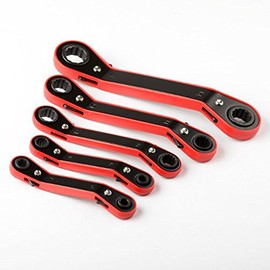 ATE Pro. USA 50605 Box Wrench, Ratcheting, SAE, Offset 5-Piece Set