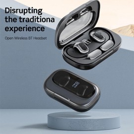 SYMTECH Open Ear Headphones, Open Ear Earbuds J13 Headphone Bluetooth 5.4 TWS Wireless Earbuds Stereo Sports Earhook Earphone with Dual HD Microphone IPX 7 Waterproof 30Hr Play Time