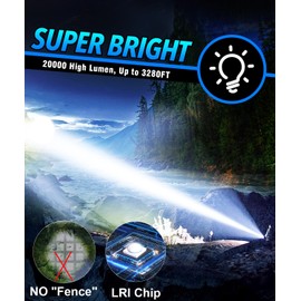 Vnina Flashlights High Lumens Rechargeable USB C Flash Light, Super Bright LED Flashlight with Case Box, Long Beam 3280Ft, Waterproof Tactical Flashlight Powerful for Emergency, Camping