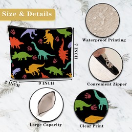 GREOXG Dinosaur Makeup Bag, Small Travel Cosmetic Bag with Zipper, Cute Makeup Pouch Gift Ideas for Women Friends Boys Girls Kids Birthday Christmas Wedding Graduation-E18