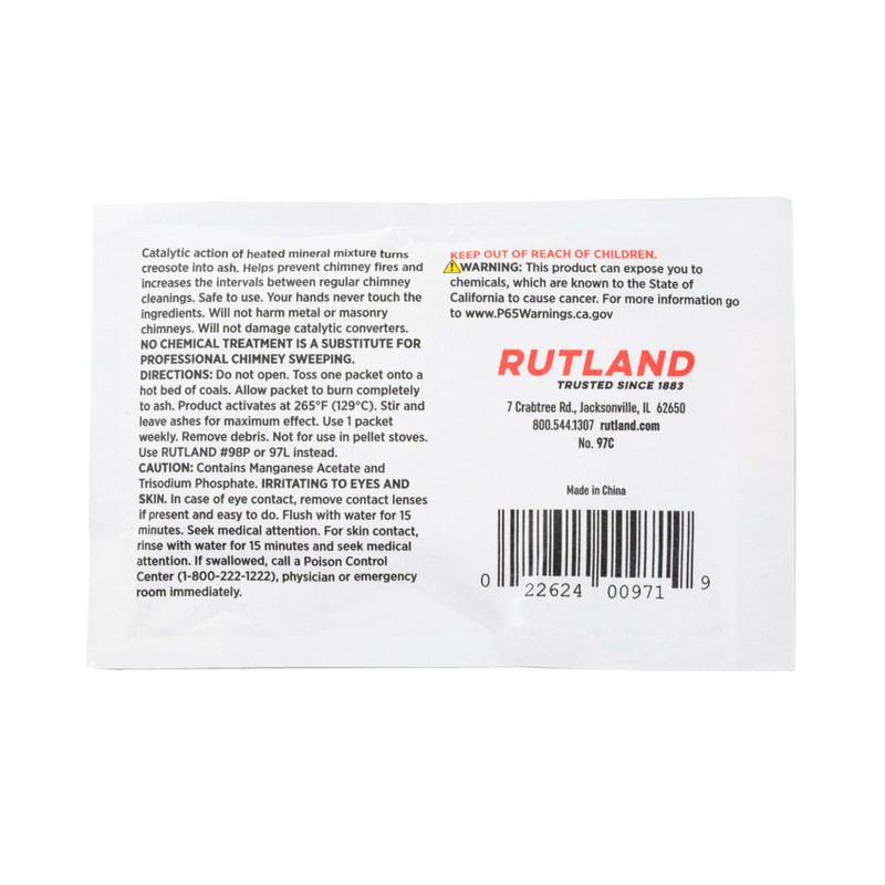 Rutland Creosote Concentrate - Triple Power Remover Packets - Fireplace