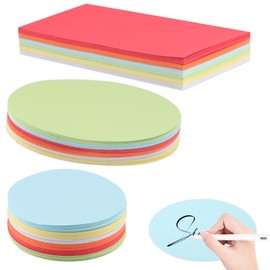 Set of 360 Presentation Cards, Metaplane Cards, Round, Oval and Rectangular, Flash Cards, Flashcards, Blank for Office, School, Presentation and Moderation (3 Pieces + 6 Colours)